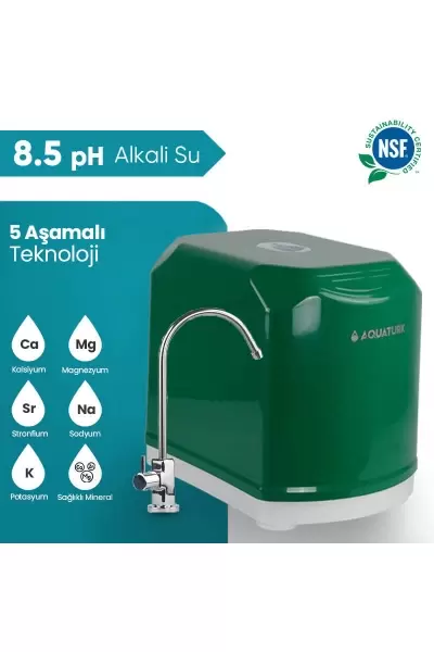 Aquaturk Stilmax Yeşil Tezgah Altı Su Arıtma Cihazı