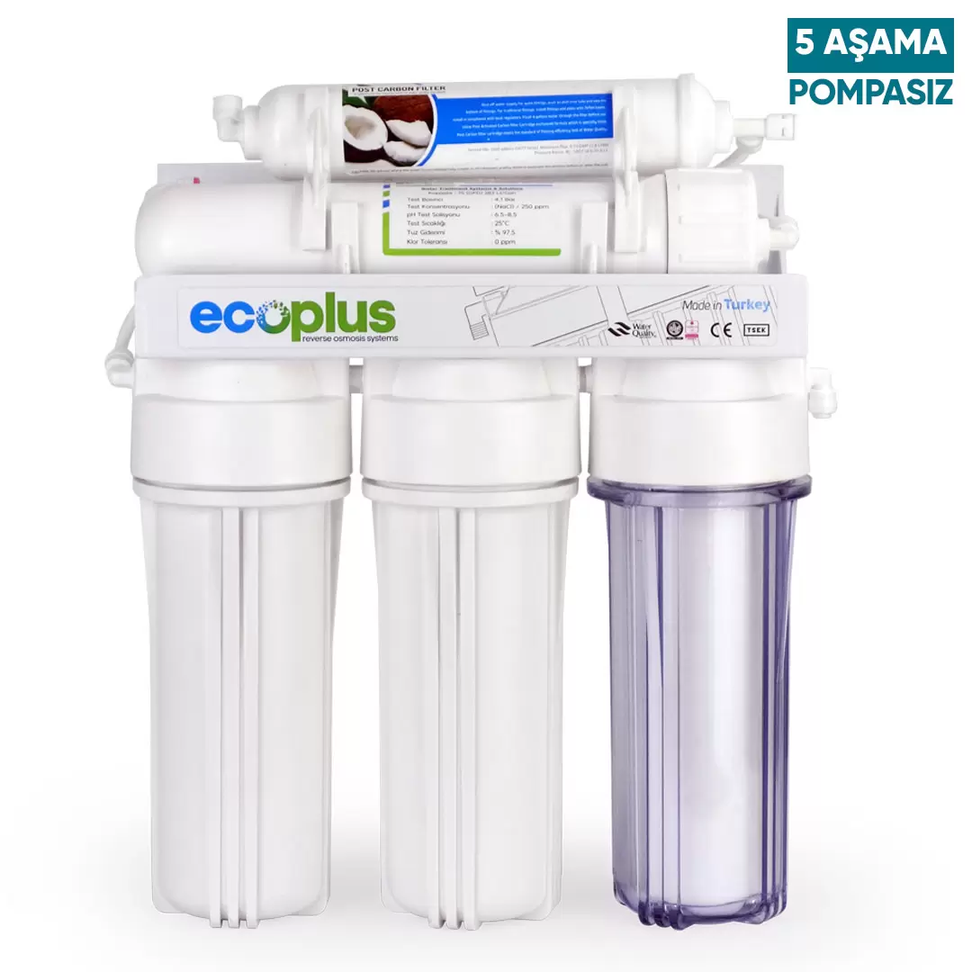 Ecoplus Standart 5 Aşama Pompasız Açık Kasa Su Arıtma Cihazı