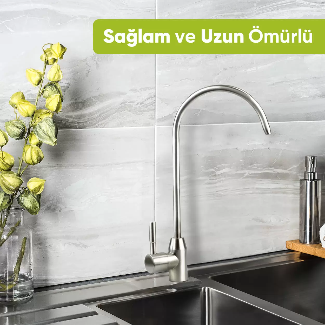 Paslanmaz Lüks Tezgah Üstü Su Arıtma Cihazı Musluğu